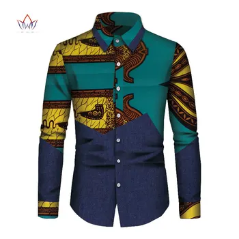 Naujas Vyrų Afrikos Spausdinti Drabužius Turtingas heidi bazin Dashiki Long Sleeve T-shirt Tradicinių 2020 Mados Stilius Suaugusiųjų Palaidinė Drabužių N1032