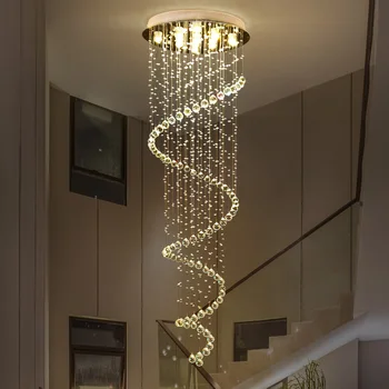 Naujos, Modernios LED K9 Krištolo Sietynas, Vila, Prabangūs Krištolo Sietynas Dvigubą Laiptai Lempos Kambarį Žibintai