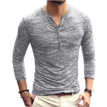 Naujos T-Marškinėliai Vyrams, Atsitiktinis, Kietas Spalvos vyriški Marškinėliai ilgomis Rankovėmis Slim Fit Derliaus T Shirts Streetwear Aukštos Kokybės M-3XL