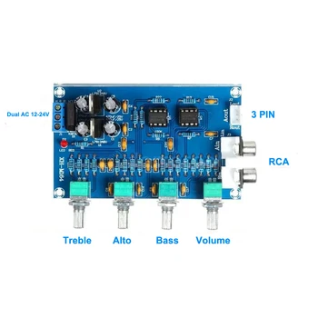 NE5532 Tonas Preamplifier Valdybos Garso Ekvalaizeris Preamp Tone Control Pre Amplificador