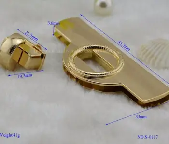 Nemokamas pristatymas Maišelį su, Dalys ir Priedai (10 VNT./daug) aukso rankinėje aukštos kokybės lydinio ilgai twist lock dekoratyvinis užraktas