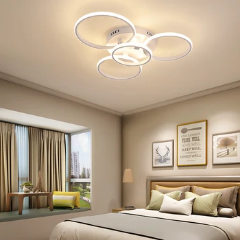 NEO Spindesį Modernios led lubų šviesos lempos Naujas RC Pritemdomi APP Ratas žiedai dizaineris kambarį miegamojo lubų lempos šviestuvai