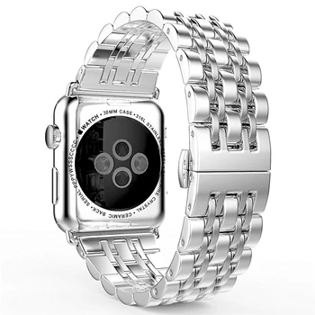 Nerūdijančio Plieno Dirželis Apple Watch band 44mm 40mm iwatch juosta 42mm/38mm metalo apyrankė watchband 
