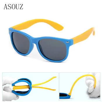 NewTR90 mados berniukų ir mergaičių, poliarizuota akiniai nuo saulės UV400 aikštėje silikono vaikai akiniai markės dizaino saugos minkštas akiniai nuo saulės