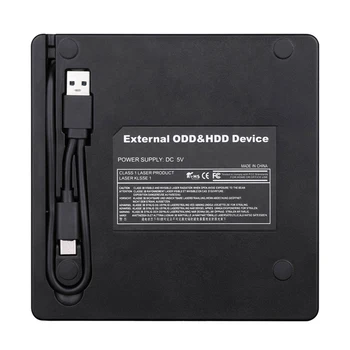 Nešiojamas DVD įrašymo įrenginio Tipas-C Išorės Optinis įrenginys Super Slim USB 3.0 Išorinis Mobiliojo ryšio Optinių Diskų, CD/DVD Rašytojas Sąsiuvinis