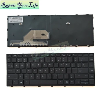 Nešiojamojo kompiuterio klaviatūra HP Probook 430 G5 440 G5 445 G5 JAV anglų juoda su rėmu standartas naujų L21585-001 9Z.NEESW.001