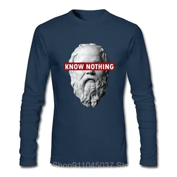 Nieko nežinau Aristotelio ilgomis Rankovėmis vyrų Tapybos T-Shirt Mados Vyrų Marškinėlius Harajuku Estetika Tees Viršūnes Drabužių rudens Nauja