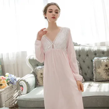 Nightgowns Sleepshirts 2020 Sleep & Lounge Nightdress Mielas Pižamą Moteris Naktį Dėvėti Kieto Sleepwear Nėrinių Namų Suknelė #H562