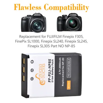 NP-85 NP 85 NP85 FNP-85 BC-85 BC-85A Baterija+LCD USB Kroviklis skirtas Fujifilm FinePix S1 SL240 SL260 SL280 SL300 SL305 SL1000 NP170.
