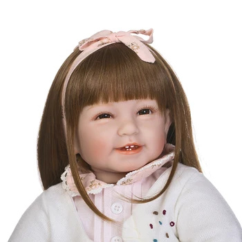 NPK 55cm Minkštas Kūno Silikono Reborn Baby Doll, Žaislų Mergaitėms Naujagimių Mergina Kūdikio Gimtadienio Dovana Vaikui prieš Miegą, Anksti Švietimo Žaislas