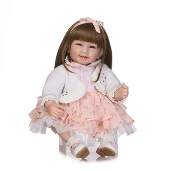 NPK 55cm Minkštas Kūno Silikono Reborn Baby Doll, Žaislų Mergaitėms Naujagimių Mergina Kūdikio Gimtadienio Dovana Vaikui prieš Miegą, Anksti Švietimo Žaislas