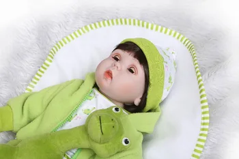 NPK 55cm silikono reborn baby lėlės Mirksi lėlės Partneris Mergaitėms boneca atgimę žaislai mergaitėms Bebes Atgimsta