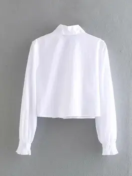 Nudžiūvo ins mados bloggers anglija plisuotos lankas popelinowy balta palaidinė moterims blusas mujer de moda 2020 marškinėliai moterims palaidinės ir topai
