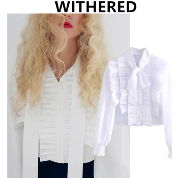 Nudžiūvo ins mados bloggers anglija plisuotos lankas popelinowy balta palaidinė moterims blusas mujer de moda 2020 marškinėliai moterims palaidinės ir topai