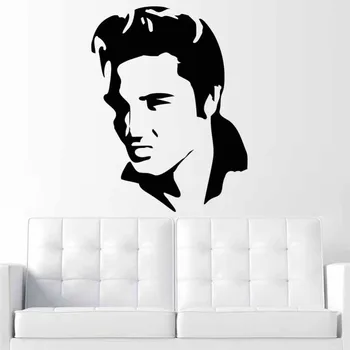 Nuimamas Didelis Elvis Presley Gitarą Muzikos Ikona Siena Lipdukas Gyvenimo kambario, miegamasis namų puošybai