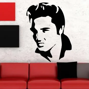 Nuimamas Didelis Elvis Presley Gitarą Muzikos Ikona Siena Lipdukas Gyvenimo kambario, miegamasis namų puošybai