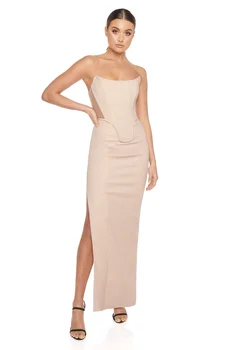 Ocstrade Elegantiškas Maxi Ilgas Tvarstis Suknelė 2020 Naują Atvykimo Moterų Nuogas Stebėjimo Tvarstis Suknelė Bodycon Seksualus Vakaro Šalis Suknelė