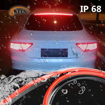 OKEEN 12V Lanksti Raudona 90/100cm Automobilių Papildomas LED Stabdžių Žibintas Automobilių Trečiasis Stabdžių Žibintas Su Vairavimo Posūkio Signalo Įspėjimo Stop Žibintas