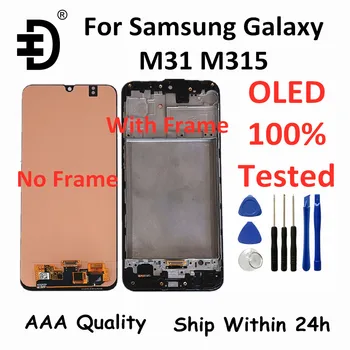 OLED LCD Samsung Galaktika M31 M315 SM-M315F LCD Ekranas, Jutiklinis ekranas skaitmeninis keitiklis Ekrano 