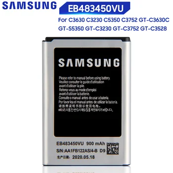 Originalaus Samsung Akumuliatoriaus C3630 C3230 C5350 C3752 GT-S5350 GT-C3230 GT-C3630 GT-C3630C GT-C3752 GT-C3528 EB483450VU 900mAh