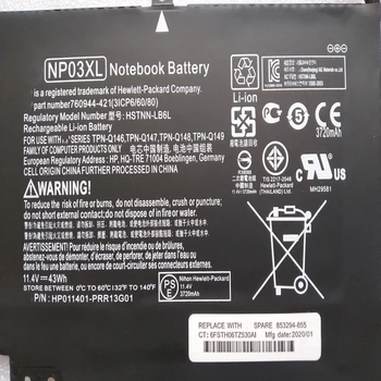 Originalus NP03XL Laptopo Baterija HP Pavilion X360 11-k047TU M7Q92PA M7Q97PA Pavydas 15-U000EW U070ND HSTNN-LB6L TPN-Q146 147 148