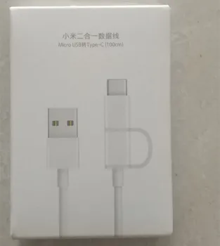 Originalus Xiaomi 2 In 1 Kabelį, Tipas C Micro USB Kabelis Greitai Greitai Įkrauti Sinchronizuoti Duomenis Linija 100cm Mi CC9 9 Pro 9T 8 6 Redmi