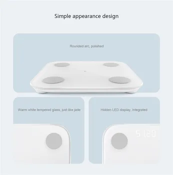 Originalus Xiaomi Smart Kūno Riebalų Sudėtis Masto 2 Bluetooth 5.0 Balansas Bandymo 13 Įstaiga Duomenys KMI Sveikatos Svoris Masto LED Ekranas