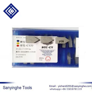 Originalus ZCC.CT YG8 C122 brazed patarimai karbido pjovimo patarimai Zhuzhou CNC karbido tekinimo įdėklai cnc peilis (20pcs/daug)