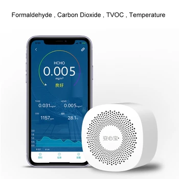 Oro Kokybės Testeris Telefono APP Stebėti Formaldehido TVOC Anglies Dioksido (CO2) Stebėti Temperatūros Jutiklis Didelis Jautrus