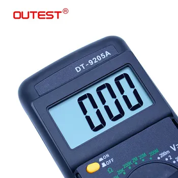 OUTEST Skaitmeninis Multimetras DT9205A LCD Ekranas Profesionalų Elektrinį Rankinį Testeris, Skaitmeninis Ammeter Voltmeter Multimetro