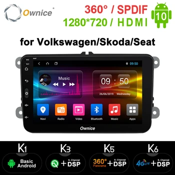 Ownice 1208*720 IPS Android 10.0 Automobilių DVD Grotuvas, VW Polo Golf Passat Tiguan Skoda Yeti Puikus Greitas Octavia Volkswagen Toledo