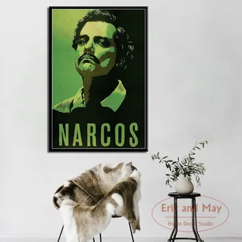 Pablo Escobar Karšto Garsaus Meno Tapybos Derliaus Drobės Plakatas Sienos, Namų Dekoro