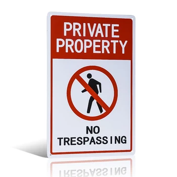 Pakuotėje Privačios Nuosavybės No Trespassing Pasirašyti 12 x 8 Cm UV apsauga Metalo Ženklas
