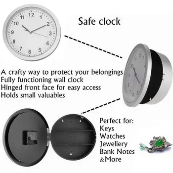 Papuošalai, Laikrodis Saugus Kūrybos Pinigus Sienos Laikrodį, Pinigų seifas Nuslėpė ABS Ekranas Piggy Bank Draudimo Mechaninė Saugojimo Dėžutė