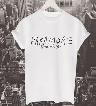 Paramore Dar Į Jums Raidžių Spausdinti Moterų marškinėliai Medvilnės Atsitiktinis Juokinga tshirts Lady Viršuje Tee Juoda Balta Juoda H-132