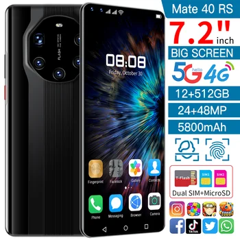 Pasaulinė Versija Mate40 RS Išmanųjį telefoną, 7.2 10 Colių Android Deka Core 5800mAh 12 GB 512 GB 4G LTE 5G Tinklą, GPS WiFi mobilusis telefonas
