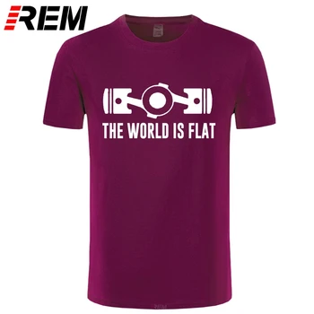 Pasaulis Yra Plokščias Variklio Marškinėliai trumpomis Rankovėmis Custom marškinėlių Naujas Stilius O-kaklo Medvilnės 3d T Shirts
