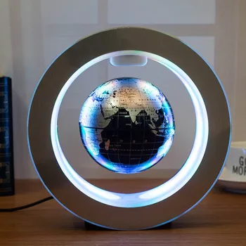 Pasaulyje su Spalvotais LED Žibintai, Apvalus LED Pasaulio Žemėlapyje Plūduriuojantis Pasaulyje Magnetic Levitation Šviesos Anti Gravity Magija