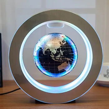 Pasaulyje su Spalvotais LED Žibintai, Apvalus LED Pasaulio Žemėlapyje Plūduriuojantis Pasaulyje Magnetic Levitation Šviesos Anti Gravity Magija