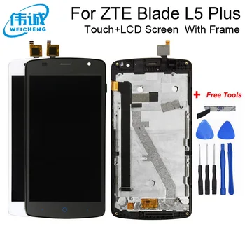 Patikrintas ZTE Blade L5 Plius LCD Ekranas Jutiklinis Ekranas skaitmeninis keitiklis Asamblėjos mobiliojo telefono lcd ZTE L5 Jutiklis LCD Su karkasu