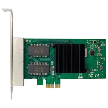 PCIe X1 Tinklo plokštė, 4 Port Gigabit Ethernet Elektros RJ45 LAN Kortelės 1000M PCIe Adapteris Kortelės I350AM4 Lustą, skirtą Staliniams kompiuteriams