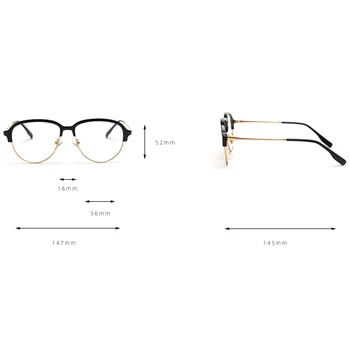 Peekaboo retro metalo akiniai moterų optinis pusė kadro korėjos stiliaus vyrų negabaritinių akiniai stabdžių mėlyna šviesa tr90 aišku objektyvas