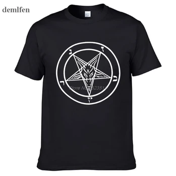 Pentagram Gotikos Paslaptingi Šėtono Naujas Vyrų Mados Trumpas rankovėmis Apvalios Apykaklės marškinėliai Kietas Viršūnes Tees