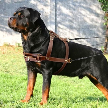 Pet Didelių Šunų Pakinktų, Odos Pitbull Didelis Šuo, Diržas Liemenės Reguliuojamas Vidutinis Didelis Šunys Buldogas Rottweiler Labradoro 2XL