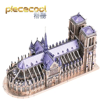 Piececool NOTRE DAME KATEDRA PARYŽIUJE pastato Modelis rinkiniai 3D Metalo Dėlionė 