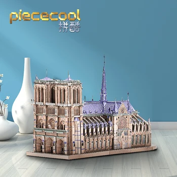 Piececool NOTRE DAME KATEDRA PARYŽIUJE pastato Modelis rinkiniai 3D Metalo Dėlionė 
