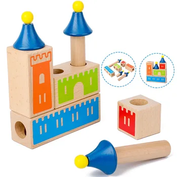 Pilių Medinių Pastatų Blokų 48 Iššūkis Smart IQ Mokymo Žaidimai Su Tirpalas Žaislas Vaikų Loginį Mąstymą Protingas Dovanos