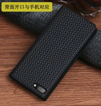 Pilno grūdo natūralios odos magnetinio flip cover atveju, Blackberry Key2/BlackBerry KEYone DTEK70 telefono dėklas stovas odos padengti