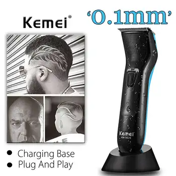 Plaukų Žoliapjovės Vyrų Elektriniai Plaukų Clipper Šukos 0mm Įkraunamas Belaidis Skustuvas Haircutter Plaukų Pjovimo Staklės, Žoliapjovės Vyrams