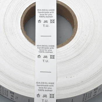 Plotis 20mm Užsakymą dizaino drabužių skalbimo priežiūros žymes NAILONO TAFTOS medžiagos dydis žymes skalbti etiketės whitetape juoda dizainas
